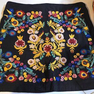 Umgee Black Embroidered Mini Skirt – Size M